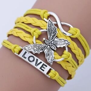 Yellow butterfly bracelet